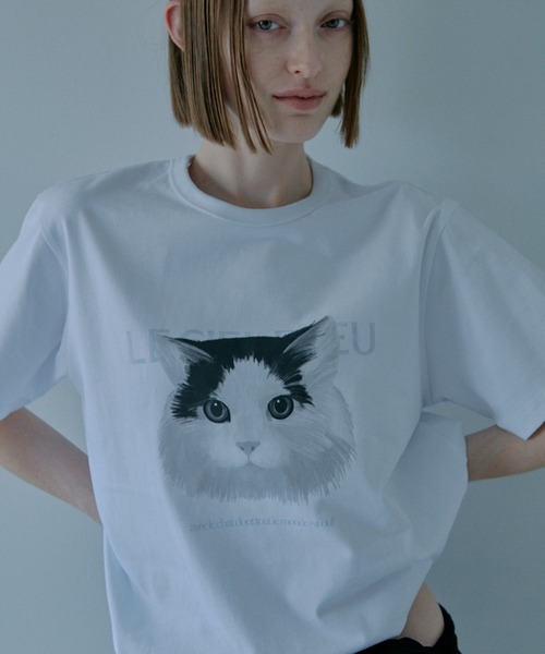 LE CIEL BLEU(ルシェルブルー)の「キャットリラックスTシャツ / Cat Relaxed T-Shirt(Tシャツ/カットソー・レディース・オフホワイト・36)」の4枚目の写真
