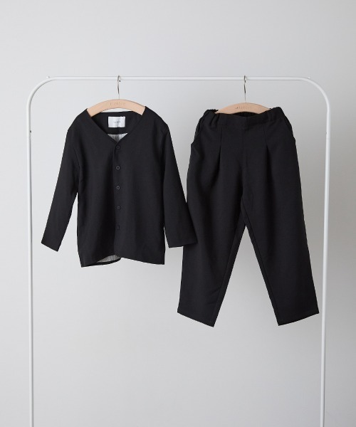 シングルノーカラージャケットセットアップ（裏地チェック）（スーツ