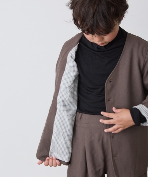 riziere（リジェール）の「シングルノーカラージャケットセットアップ