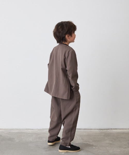 シングルノーカラージャケットセットアップ（裏地チェック）（スーツ