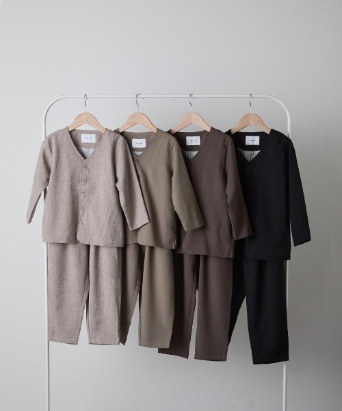 シングルノーカラージャケットセットアップ（裏地チェック）（スーツ