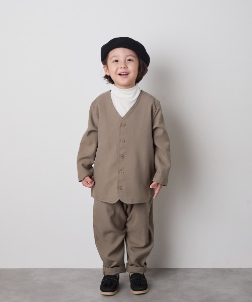 シングルノーカラージャケットセットアップ（裏地チェック）（スーツ