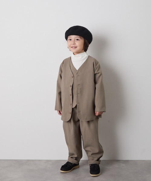 シングルノーカラージャケットセットアップ（裏地チェック）（スーツ