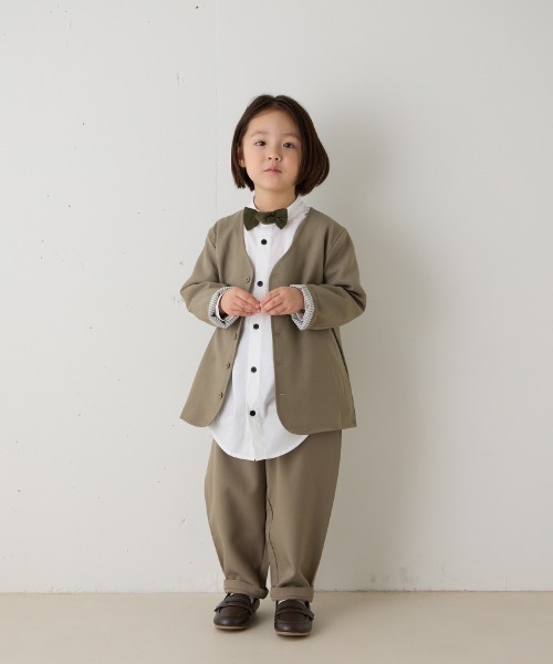 シングルノーカラージャケットセットアップ（裏地チェック）（スーツ