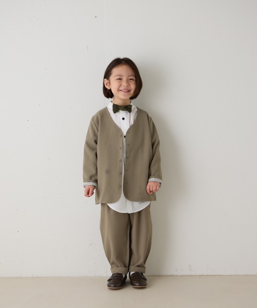 シングルノーカラージャケットセットアップ（裏地チェック）（スーツ