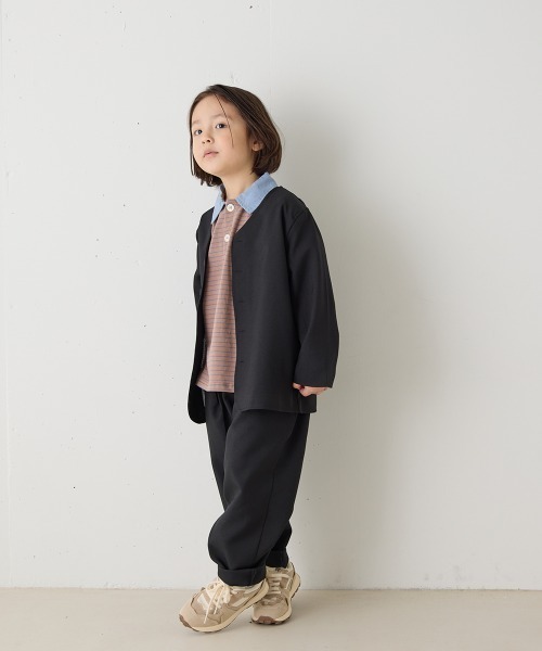 シングルノーカラージャケットセットアップ（裏地チェック）（スーツ