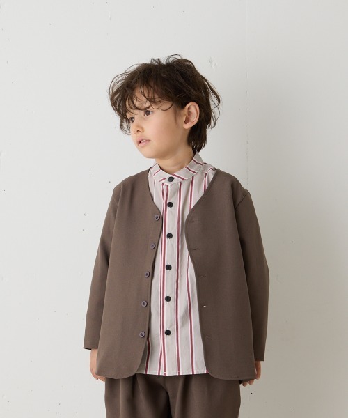 シングルノーカラージャケットセットアップ（裏地チェック）（スーツ