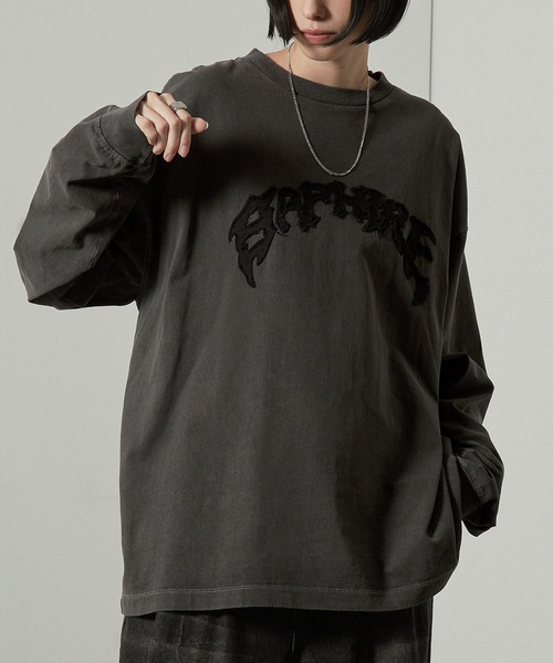 アレックス セール】【Alfred Alex】ヴィンテージ加工ピグメントロゴパッチロンT