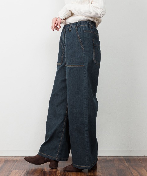 RCD(アールシーディー)の「ウエストゴムストレッチデニムベイカーパンツ(その他パンツ・レディース・ライトインディゴブルー/ワンウォッシュ/ブルー・M/LL/4L/L/3L)」の12枚目の写真