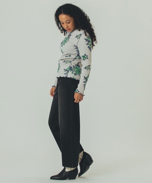 ROSE BUD（ローズバッド）の「(mag.by c)FLOWER PRINT WAFFLE TOP（Tシャツ/カットソー・レディース・オフホワイト/グレー・ONE SIZE）」の22枚目の写真