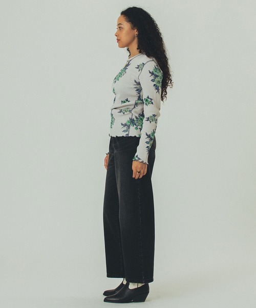 ROSE BUD（ローズバッド）の「(mag.by c)FLOWER PRINT WAFFLE TOP（Tシャツ/カットソー・レディース・オフホワイト/グレー・ONE SIZE）」の21枚目の写真