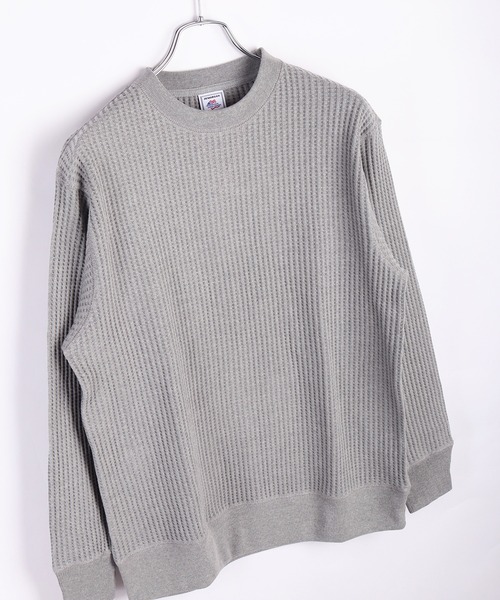 JEMORGAN（ジェーイーモーガン）の「JEMORGAN / ジェーイーモーガン ビッグワッフル クルーネック ロンT（Tシャツ/カットソー・メンズ・チャコール/モカ/マスタード/ネイビー/ブラウン/ブラック/オフホワイト/杢グレー・L/XL/M）」の3枚目の写真