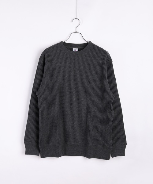 JEMORGAN（ジェーイーモーガン）の「JEMORGAN / ジェーイーモーガン ビッグワッフル クルーネック ロンT（Tシャツ/カットソー・メンズ・チャコール/モカ/マスタード/ネイビー/ブラウン/ブラック/オフホワイト/杢グレー・L/XL/M）」の18枚目の写真