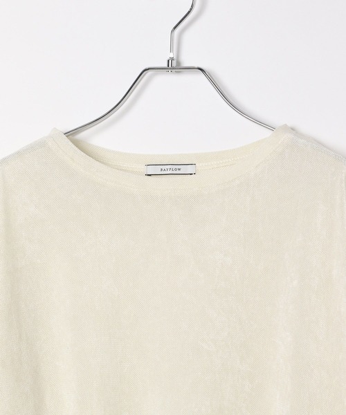 BAYFLOW(ベイフロー)の「シアーベロアプルオーバー(Tシャツ/カットソー・レディース・ブラック/オフホワイト/グレイッシュベージュ・FREE)」の10枚目の写真