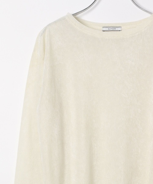 BAYFLOW(ベイフロー)の「シアーベロアプルオーバー(Tシャツ/カットソー・レディース・ブラック/オフホワイト/グレイッシュベージュ・FREE)」の11枚目の写真