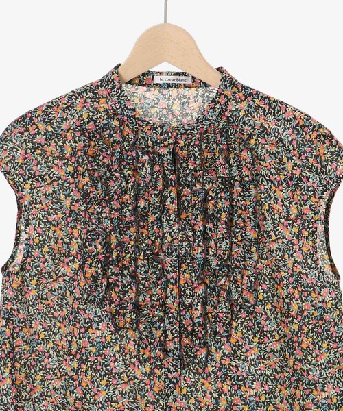 le.coeur blanc（ルクールブラン）の「《手洗い可能》リバティフロントフリルブラウス（シャツ/ブラウス・レディース・ブルー系その他2/レッド系その他2・38）」の5枚目の写真