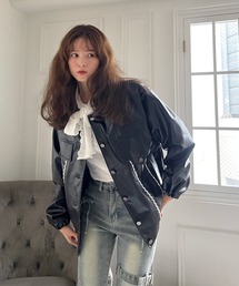 MORE self LOVE（モアセルフラブ）の「ハートルーズフェイクレザージャケット（ライダースジャケット）」