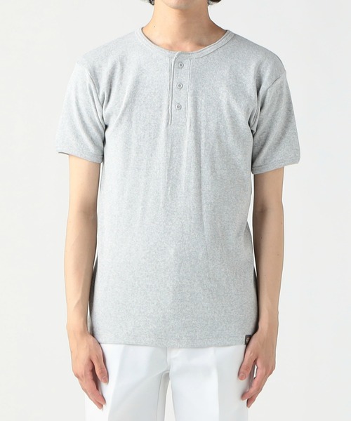 Dickies（ディッキーズ）の「Dickies/ディッキーズ リブヘンリーネック Tシャツ 半袖（Tシャツ/カットソー・メンズ・グレー/ホワイト/ブラック/ネイビー・LARGE/X-LARGE/MEDIUM）」の7枚目の写真