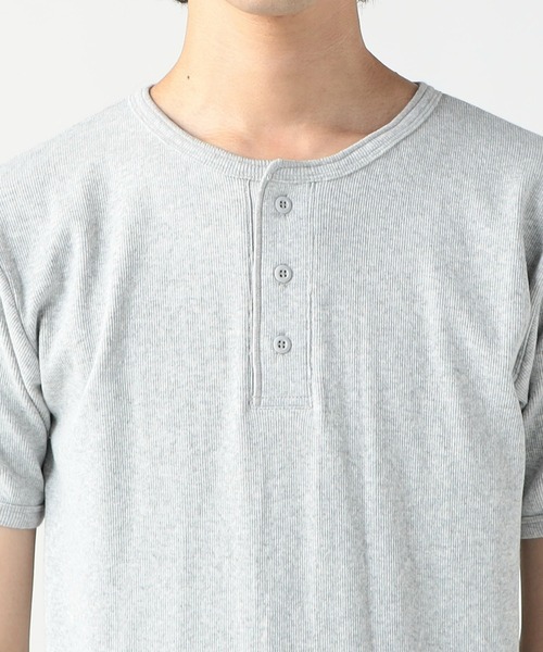 Dickies（ディッキーズ）の「Dickies/ディッキーズ リブヘンリーネック Tシャツ 半袖（Tシャツ/カットソー・メンズ・グレー/ホワイト/ブラック/ネイビー・LARGE/X-LARGE/MEDIUM）」の10枚目の写真