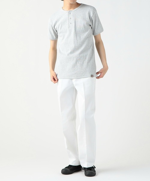 Dickies（ディッキーズ）の「Dickies/ディッキーズ リブヘンリーネック Tシャツ 半袖（Tシャツ/カットソー・メンズ・グレー/ホワイト/ブラック/ネイビー・LARGE/X-LARGE/MEDIUM）」の12枚目の写真