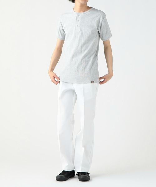 Dickies（ディッキーズ）の「Dickies/ディッキーズ リブヘンリーネック Tシャツ 半袖（Tシャツ/カットソー・メンズ・グレー/ホワイト/ブラック/ネイビー・LARGE/X-LARGE/MEDIUM）」の13枚目の写真