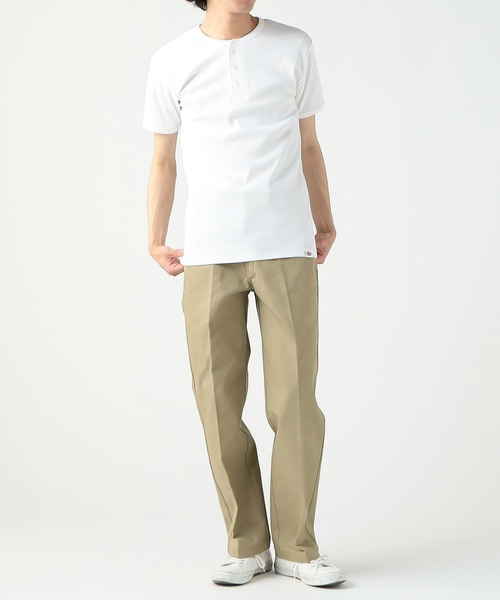 Dickies（ディッキーズ）の「Dickies/ディッキーズ リブヘンリーネック Tシャツ 半袖（Tシャツ/カットソー・メンズ・グレー/ホワイト/ブラック/ネイビー・LARGE/X-LARGE/MEDIUM）」の19枚目の写真