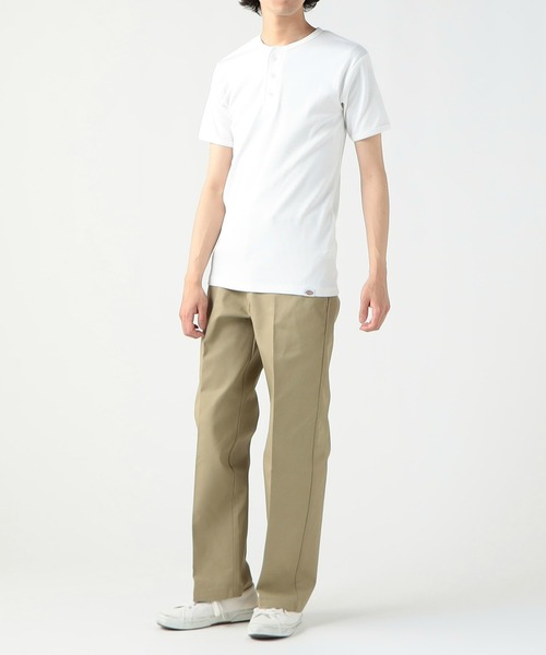 Dickies（ディッキーズ）の「Dickies/ディッキーズ リブヘンリーネック Tシャツ 半袖（Tシャツ/カットソー・メンズ・グレー/ホワイト/ブラック/ネイビー・LARGE/X-LARGE/MEDIUM）」の20枚目の写真