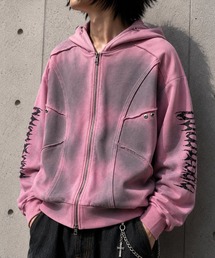 スプレー加工切り替えZIPパーカー