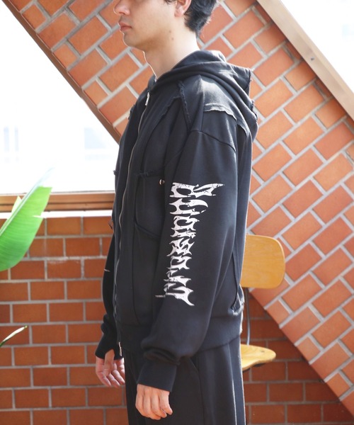 8(eight)(エイト)の「スプレー加工切り替えZIPパーカー(パーカー・メンズ・ブラック/ピンク/ホワイト・MEDIUM/LARGE)」の6枚目の写真