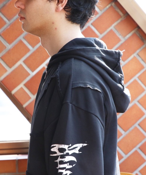 8(eight)(エイト)の「スプレー加工切り替えZIPパーカー(パーカー・メンズ・ブラック/ピンク/ホワイト・MEDIUM/LARGE)」の9枚目の写真