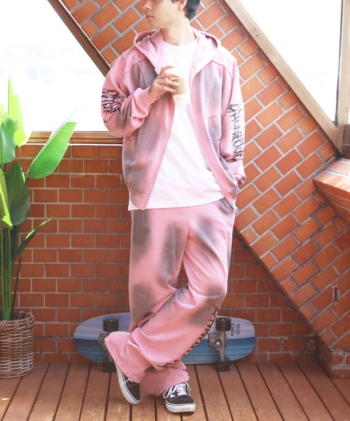 8(eight)(エイト)の「スプレー加工切り替えZIPパーカー(パーカー・メンズ・ブラック/ピンク/ホワイト・MEDIUM/LARGE)」の20枚目の写真