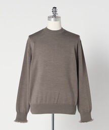 【新品タグ付】LOEFF ロエフ クルーネックニット オフホワイト¥37,400 新品タグ付】LOEFF ロエフ クルーネックニット オフホワイト¥37,400