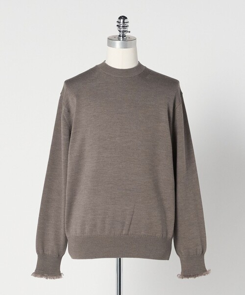 【タグ付き未使用品】LOEFF ロエフ ダメージ クルーネックニット 0 LOEFF＞ダメージ クルーネック プルオーバー UNISEX