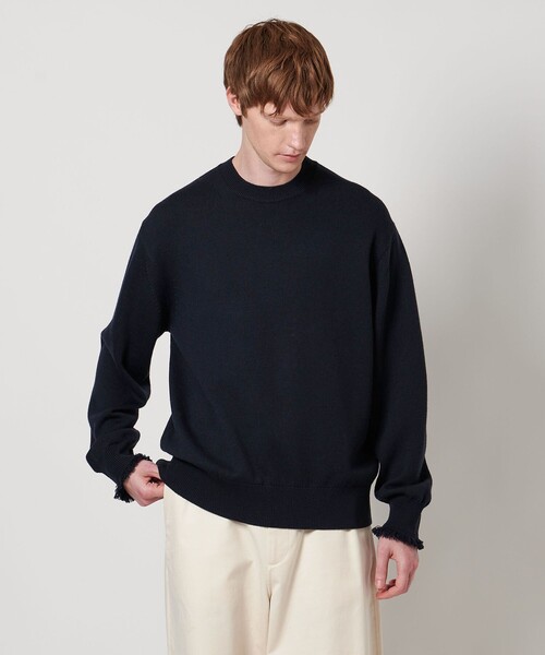 LOEFF　フリンジ ニット プルオーバー LOEFF＞9ゲージ フリンジ ニットプルオーバー MEN'S（ニット/セーター