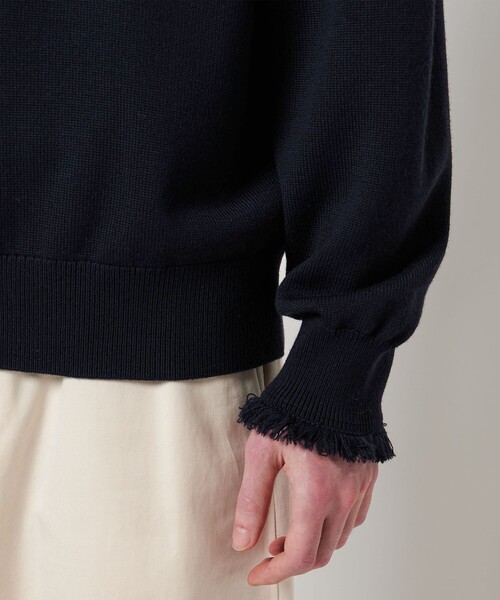 LOEFF＞9ゲージ フリンジ ニットプルオーバー MEN'S（ニット/セーター
