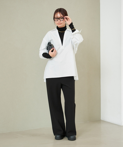 plage（プラージュ）の「Skipper Long シャツ（シャツ/ブラウス・レディース・ネイビー/サックスブルー/ホワイト・FREE）」の12枚目の写真