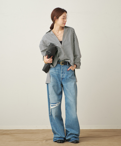 plage（プラージュ）の「Skipper Long シャツ（シャツ/ブラウス・レディース・ネイビー/サックスブルー/ホワイト・FREE）」の13枚目の写真