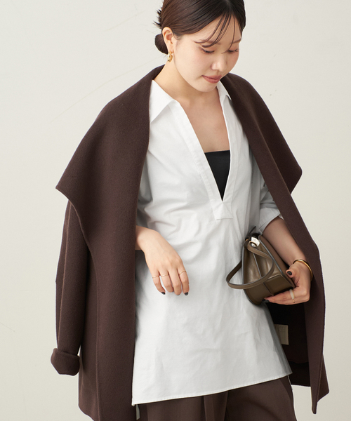 plage（プラージュ）の「Skipper Long シャツ（シャツ/ブラウス・レディース・ネイビー/サックスブルー/ホワイト・FREE）」の18枚目の写真