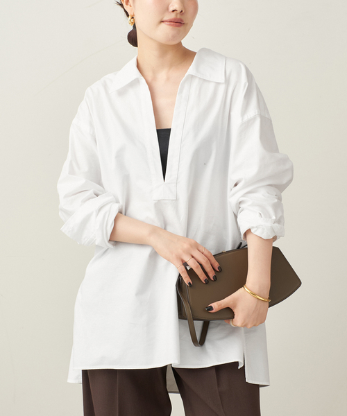 plage（プラージュ）の「Skipper Long シャツ（シャツ/ブラウス・レディース・ネイビー/サックスブルー/ホワイト・FREE）」の20枚目の写真