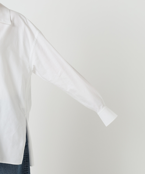 plage（プラージュ）の「Skipper Long シャツ（シャツ/ブラウス・レディース・ネイビー/サックスブルー/ホワイト・FREE）」の4枚目の写真