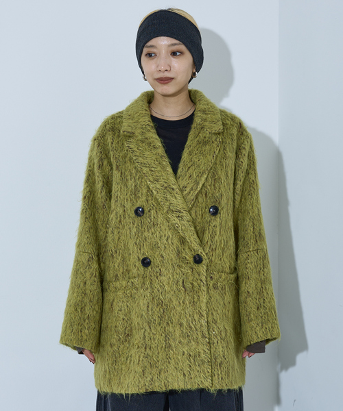 NOMINE(ノミネ)の「シャギー ジャケット コート / ジャコット(チェスターコート・レディース・グレイッシュブルー/ブラウン/マスタード・フリー)」の12枚目の写真