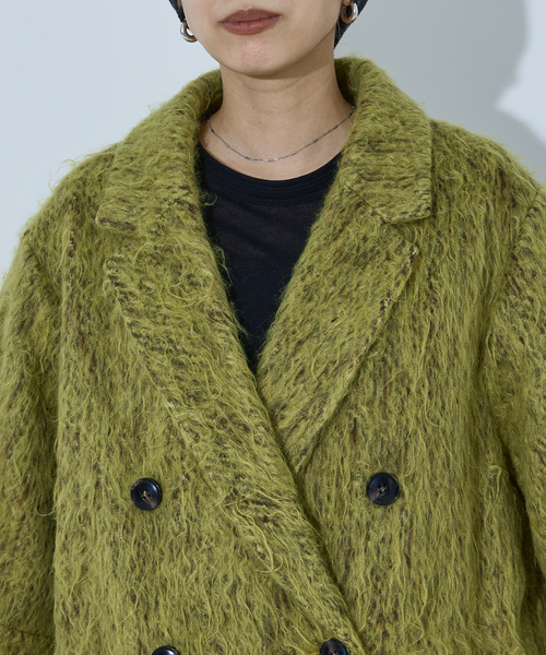 NOMINE(ノミネ)の「シャギー ジャケット コート / ジャコット(チェスターコート・レディース・グレイッシュブルー/ブラウン/マスタード・フリー)」の16枚目の写真