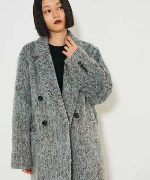 NOMINE(ノミネ)の「シャギー ジャケット コート / ジャコット(チェスターコート・レディース・グレイッシュブルー/ブラウン/マスタード・フリー)」の9枚目の写真