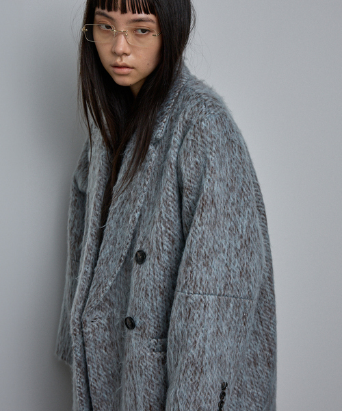 NOMINE(ノミネ)の「シャギー ジャケット コート / ジャコット(チェスターコート・レディース・グレイッシュブルー/ブラウン/マスタード・フリー)」の4枚目の写真