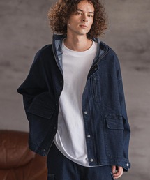 【美品】DIESEL 異素材モッズコート　高機能 オーバーサイズ ネイビー 美品】DIESEL 異素材モッズコート 高機能 オーバーサイズ