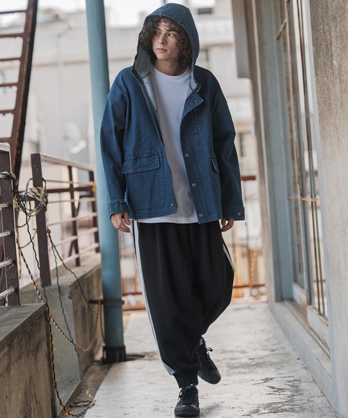 CAMBIO（カンビオ）の「mj11107- フーデッドデニムショートモッズコート(BP-BEA0057)（モッズコート・メンズ・ブラック/ブルー/ネイビー・S/M/L）」の21枚目の写真