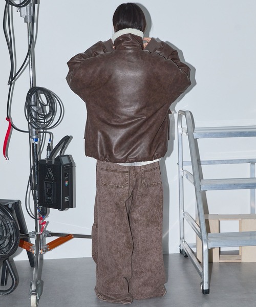 Anchor Smith（アンカー スミス）の「2WAYヴィンテージライクボアフライトブルゾン（ブルゾン・レディース・ブラウン/ブラック・L/M）」の20枚目の写真