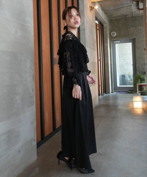 Jolie et Jolie ティアードスリーブ刺繍ワンピースドレス Jolie et ドレス ティアードスリーブ刺繍ワンピースドレス