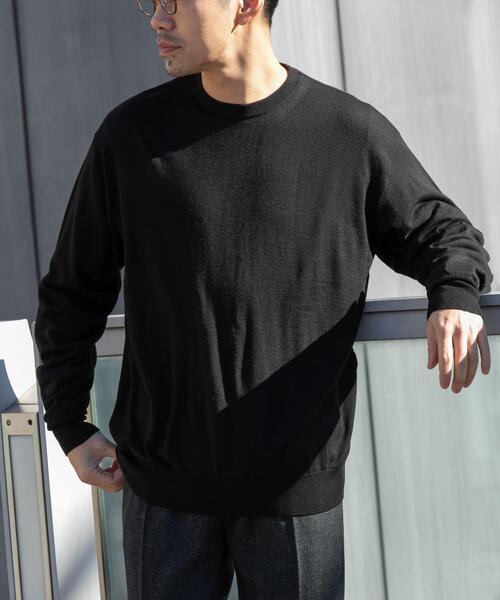 セール】イタリア糸メリノウールクルーニット（ニット/セーター