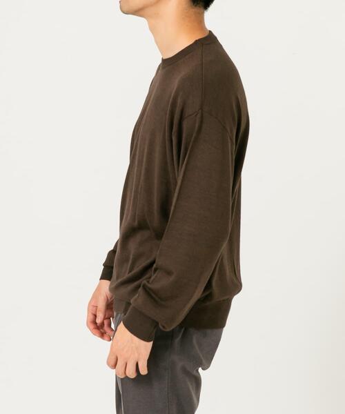 URBAN RESEARCH ROSSO MEN（アーバンリサーチロッソメン）の「イタリア糸メリノウールクルーニット（ニット/セーター・メンズ・ダークブラウン/ネイビー/グレー系その他/ブラック/グレー・MEDIUM/LARGE）」の11枚目の写真